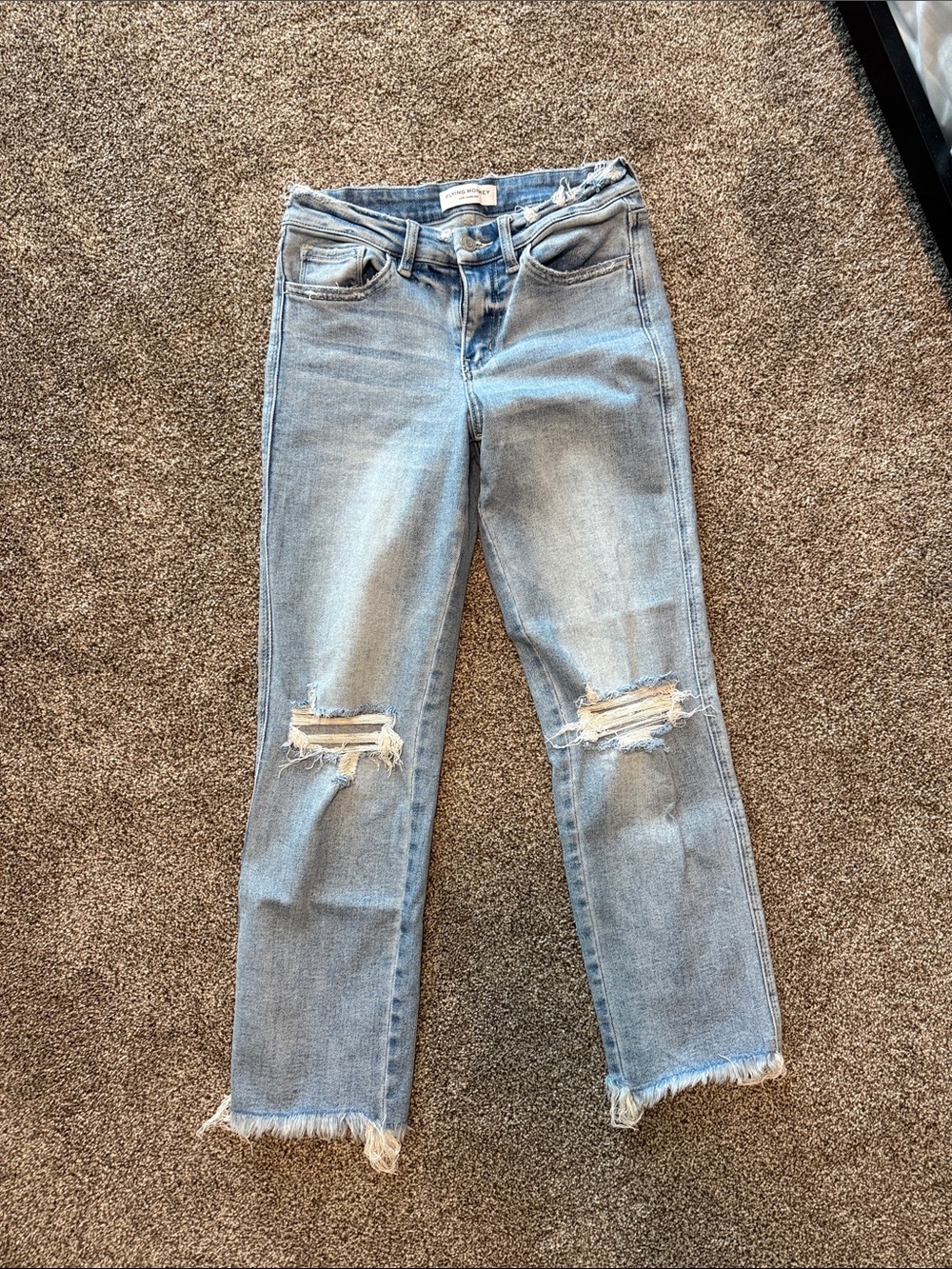 Flying Monkey Mid Rise Cropped Straight Jeans